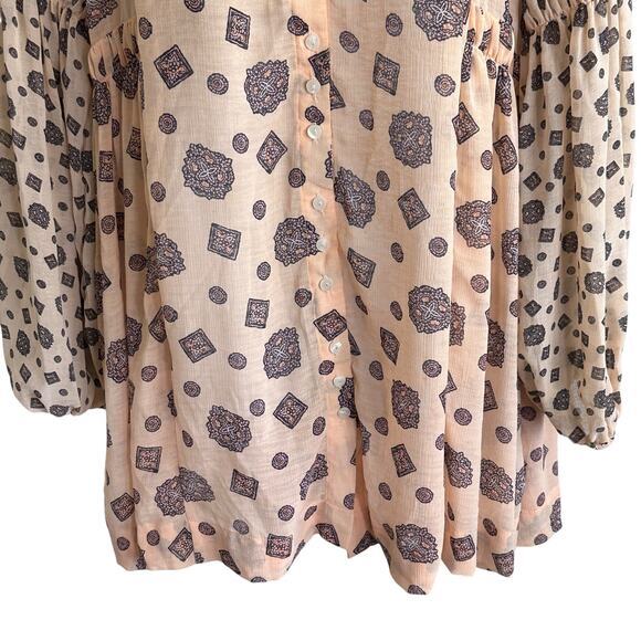 Free People Turn turn Tea Combo Sheer mini Dress‎ Size M - Picture 7 of 12